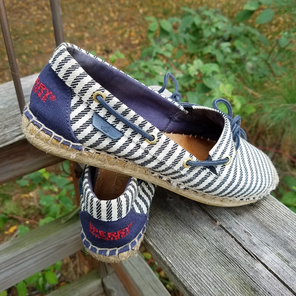 Sperry topsider Cape navy striped espadrilles sz 7